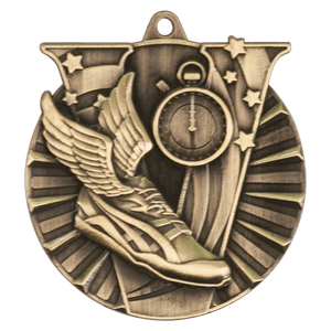 Antique Gold 2" Track Victory Medal