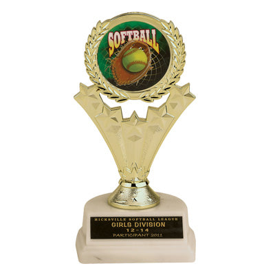 06-3/4 INCH STAR TROPHY, HOLDS MEDALLION INSERT