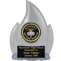 06 INCH FLAME TROPHY, CLEAR HOLDS INSERT
