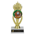 07 INCH TORCH TROPHY, HOLDS MEDALLION INSERT