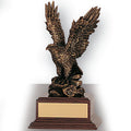 8-1/2 INCH EAGLE TROPHY,  BRASS ELECTROPLATED