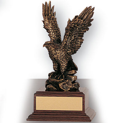 8-1/2 INCH EAGLE TROPHY,  BRASS ELECTROPLATED