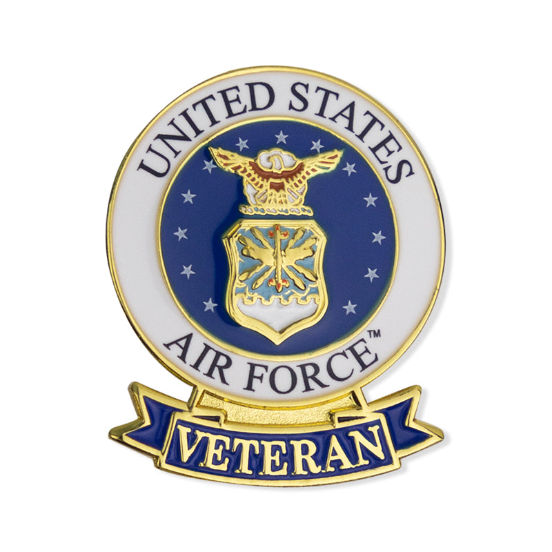 1-1/8 INCH U.S. AIR FORCE VETERAN LAPEL PIN