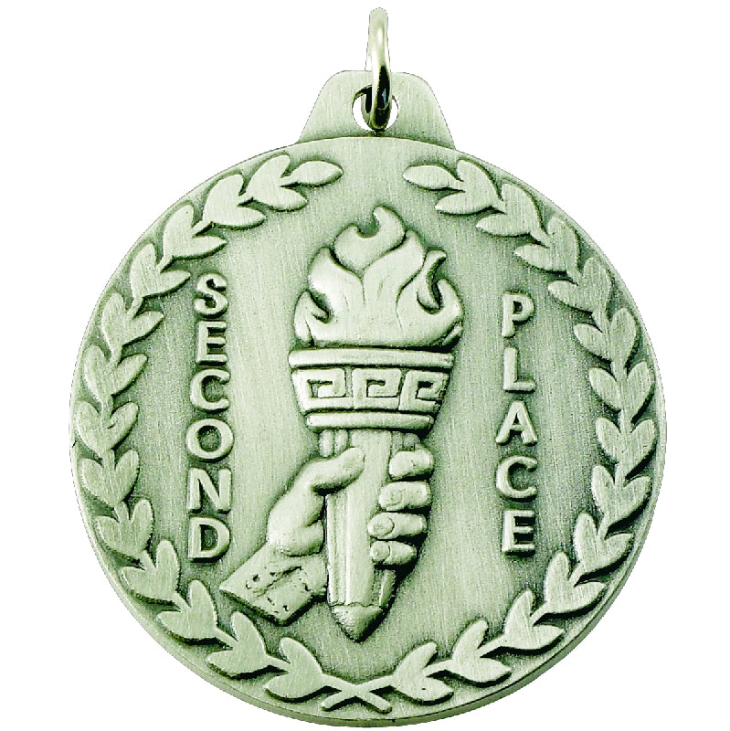 1-1/2 Inch Customizable 2nd Place Medal in Silver