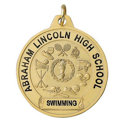 1-1/2 Inch in Diameter All Sport Medal in Gold