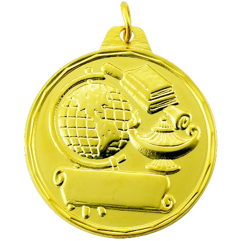 1-1/2 Inch Customizable Education Medal in Gold, Silver, or Bronze
