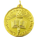 1-1/2 Inch Customizable Academic Excellence Medal in Gold, Silver, or Bronze