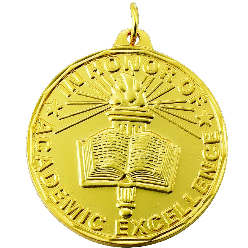 1-1/2 Inch Customizable Academic Excellence Medal in Gold, Silver, or Bronze