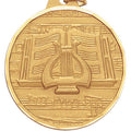 1-1/2 Inch Die-Struck Musical Lyre Themed Medal in Gold or Silver