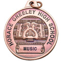 1-1/2 Inch in Diameter Die-Struck Musical Lyre Bronze Medal with Imprint Options