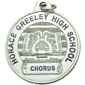 1-1/2 Inch in Diameter Die-Struck Musical Lyre Silver Medal with Imprint Options