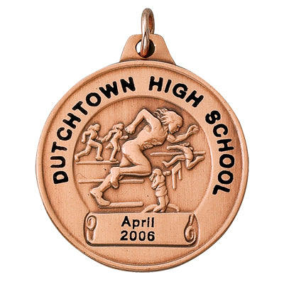 1-1/2 Inch in Diameter Womens Track and Field Medal in Bronze