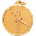 1-1/4 Inch Die-Struck Ballet Themed Medal in Gold