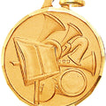 1-1/4 Inch Die-Struck Band and Music Themed Medal in Gold, Silver, or Bronze
