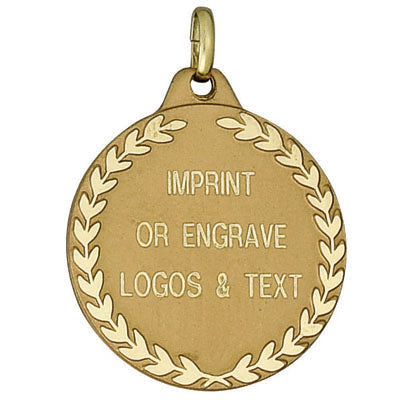 1-1/4 Inch Die-Struck Medal with Blank Wreath Engraving in Gold, Silver, or Bronze