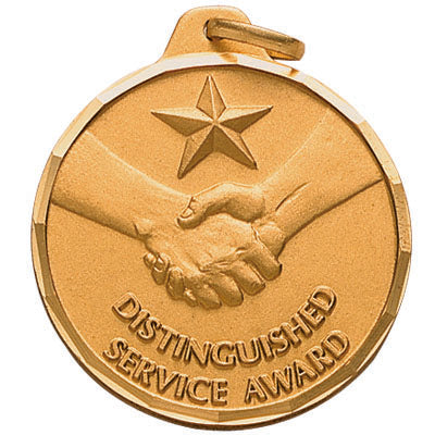 1-1/4 Inch Die-Struck Distinguished Service Award Medal in Gold