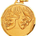 1-1/4 Inch Die-Struck Drama Masks Theme Medal in Gold, Silver, or Bronze