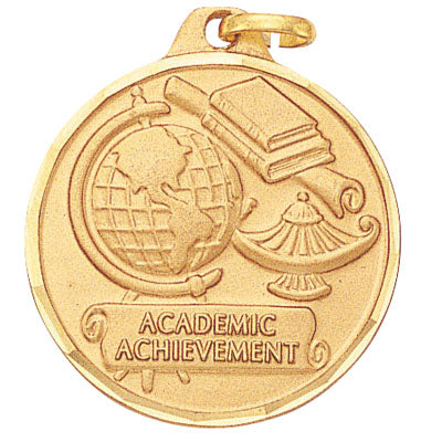 1-1/4 Inch Die-Struck Academic Achievement Medal in Gold