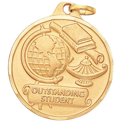 1-1/4 Inch Die-Struck Outstanding Student Medal in Gold