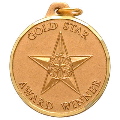 1-1/4 Inch Gold Star Award Winner Medal in Gold