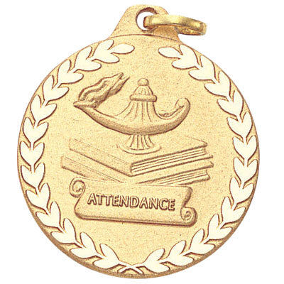1-1/4 Inch Attendance Medal in Gold