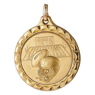 1 1/4 INCH MEDAL FRAME, FOOTBALL 1 INCH MEDALLION - MULTIPLE COLORS