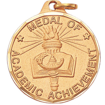 1-1/4 Inch Die-Struck Medal of Academic Achievement in Gold