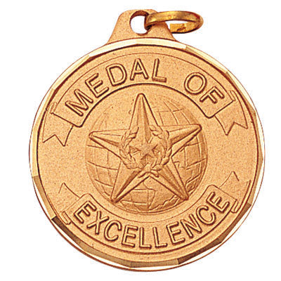 1-1/4 Inch Medal of Excellence in Gold