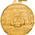 1-1/4 Inch Lyre Themed Music Medal in Gold, Silver, or Bronze