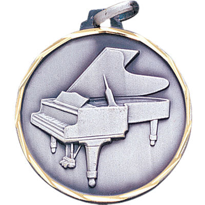 1-1/4 Inch Piano Themed Medal in Gold, Silver, or Bronze