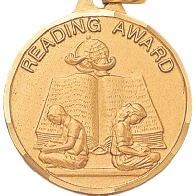 1-1/4 Inch Die-Struck Reading Award Medal in Gold, Silver, or Bronze