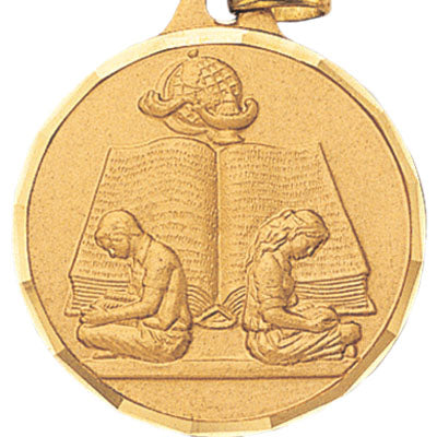 1-1/4 Inch Die-Struck Reading Themed Medal in Gold, Silver, or Bronze