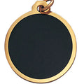 1-1/4 INCH ROUND BLACK SCREENED MEDAL FOR ENGRAVING
