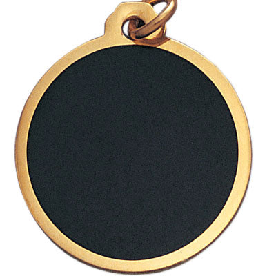 1-1/4 INCH ROUND BLACK SCREENED MEDAL FOR ENGRAVING