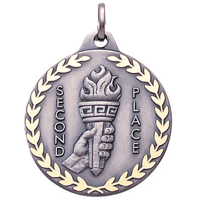 1-1/4 Inch Second Place Medal in Silver