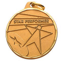 1-1/4 Inch Star Performer Medal in Gold or Silver