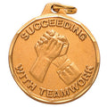 1-1/4 Inch Succeeding with Teamwork Medal in Gold or Silver