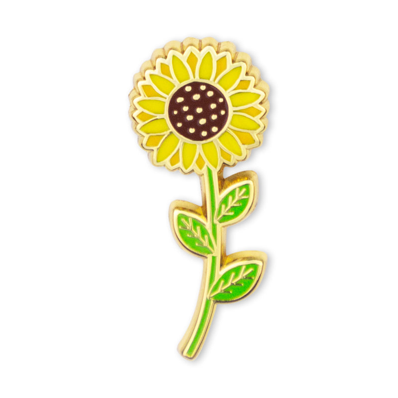 1-1/8 INCH ENAMELED SUNFLOWER PIN