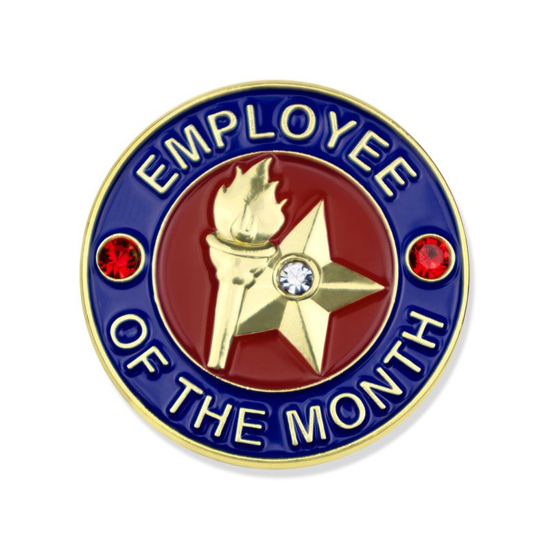 1-1/8 Inch March Employee of the Month Enameled Lapel Pin