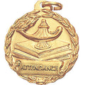1-1/8 Inch Gold Attendance Medal with Customizable Back