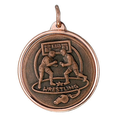 1 1/8 INCH MEDAL FRAME, WRESTLING 1 INCH MEDALLION - MULTIPLE COLORS