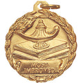 1-1/8 Inch Gold Improvement Medal with Customizable Back