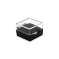 1-1/8 x 1-1/8 INCH PLASTIC HINGED PIN BOX WITH BLACK VELOUR INSERT