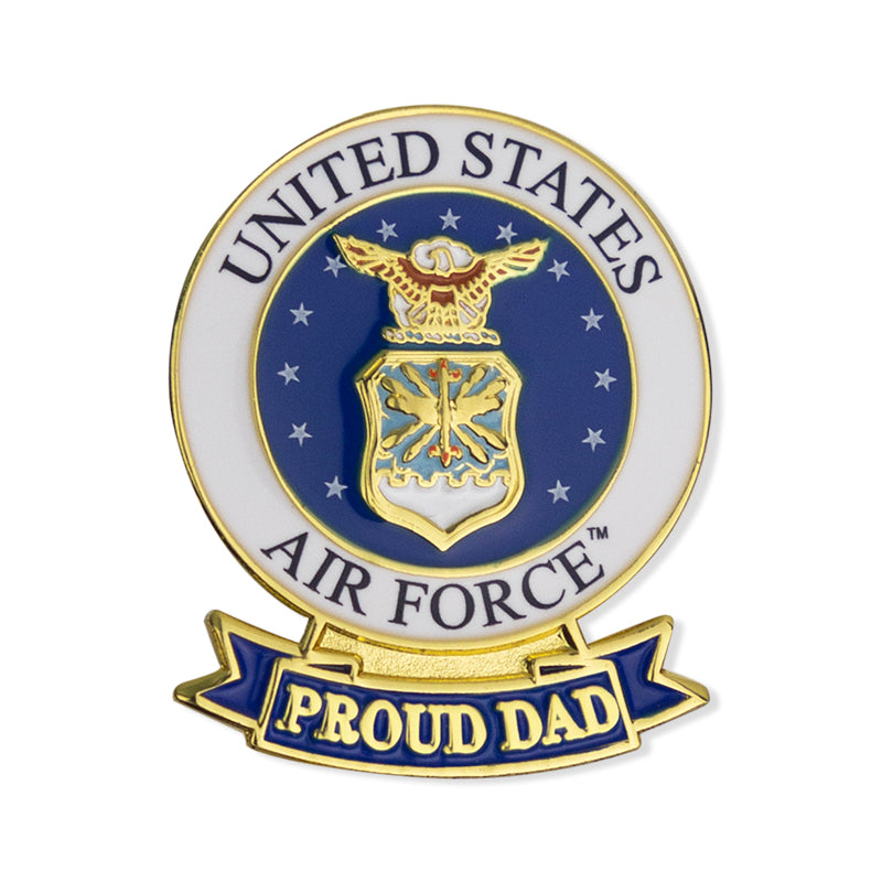 1-1/8 x 7/16 INCH U.S. AIR FORCE "PROUD DAD" LAPEL PIN