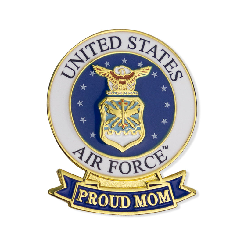1-1/8 x 7/16 INCH U.S. AIR FORCE"PROUD MOM" LAPEL PIN