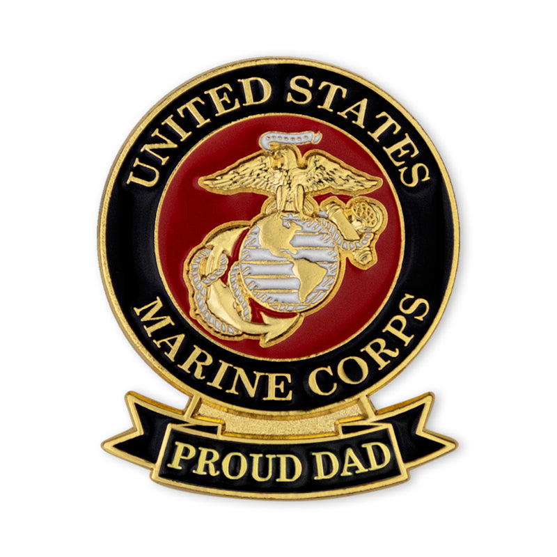 1-1/8 x 7/16 INCH U.S. MARINE "PROUD DAD" LAPEL PIN