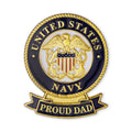 1-1/8 x 7/16 INCH U.S. NAVY "PROUD DAD" LAPEL PIN