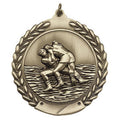 1-3/4 Inch Customizable 3D Wrestling Medal in Brass, Silver, or Bronze