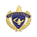 1 INCH GOLD "ROBOTICS HONORS" WITH LAMP OF LEARNING AND WREATHS ENAMELED LAPEL PIN
