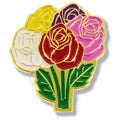 1 INCH HEIGHT BOUQUET OF ROSES LAPEL PIN
